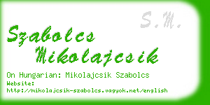 szabolcs mikolajcsik business card